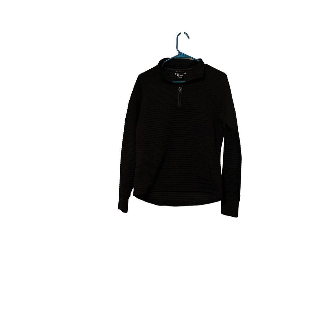 Spyder Women's Black Long-Sleeve Quarter-Zip Fleece Jacket Medium